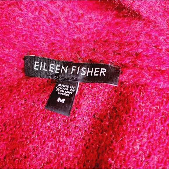 EILEEN FISHER RED CARDIGAN WOOL/CASHMERE BLEND SIZE MED - Picture 2 of 7